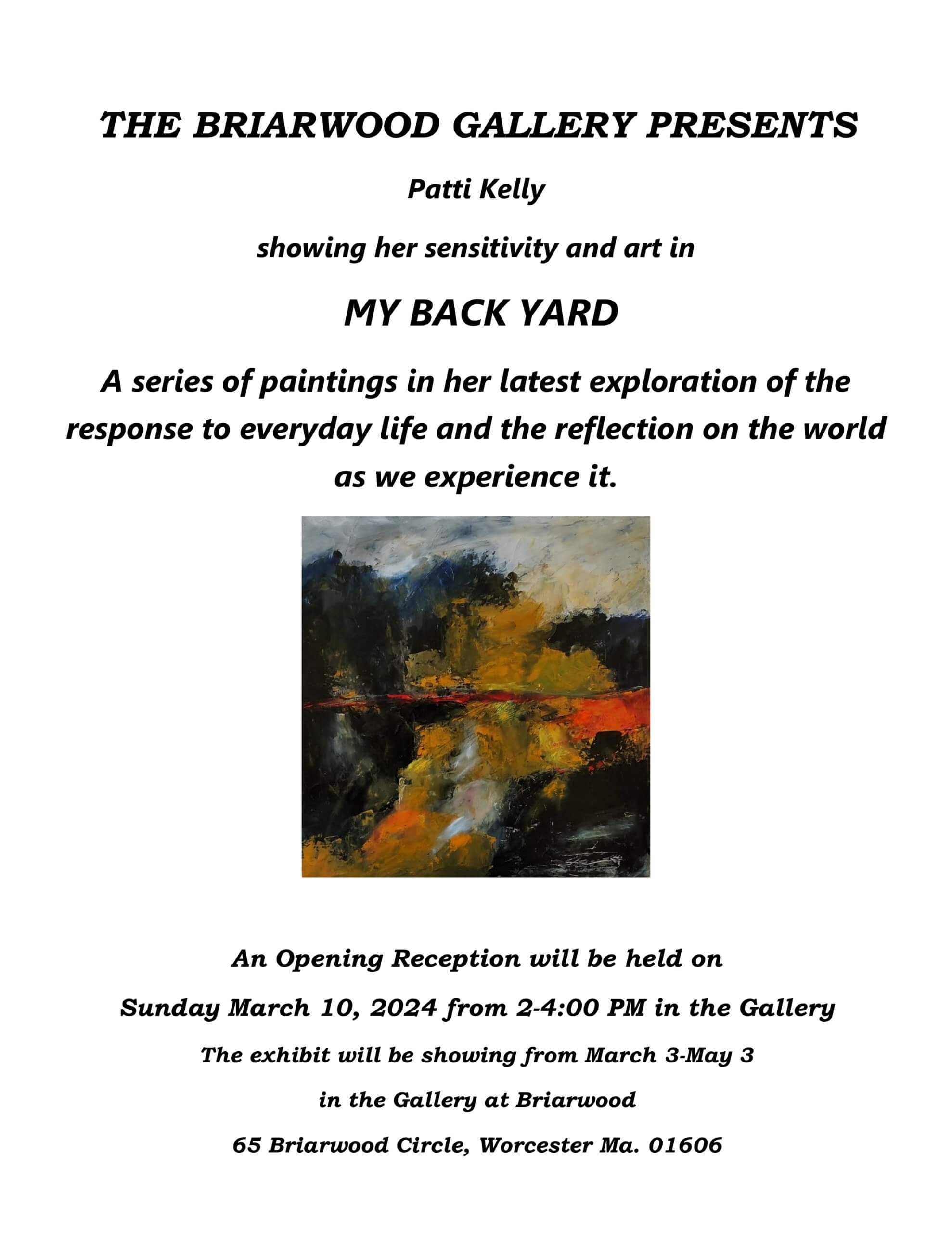 Patti Kelly exhibit flyer